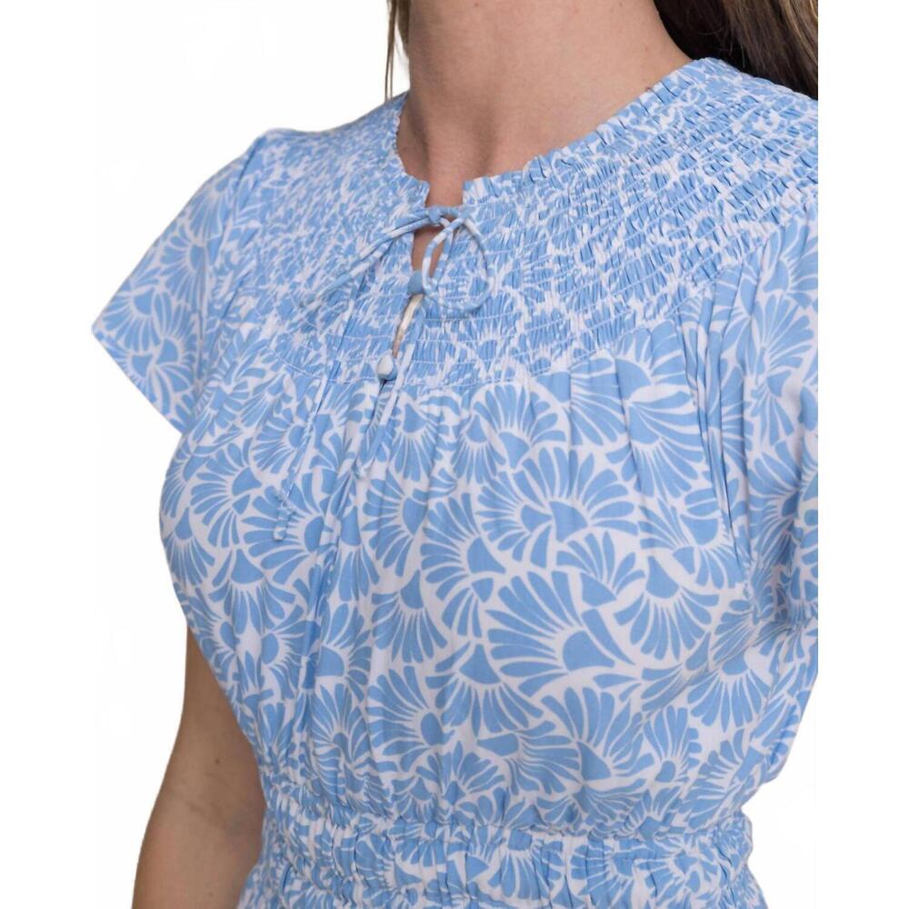 NEW SOUTHERN TIDE clementine flutter sleeve midi dress in ocean channel - Picture 5 of 6